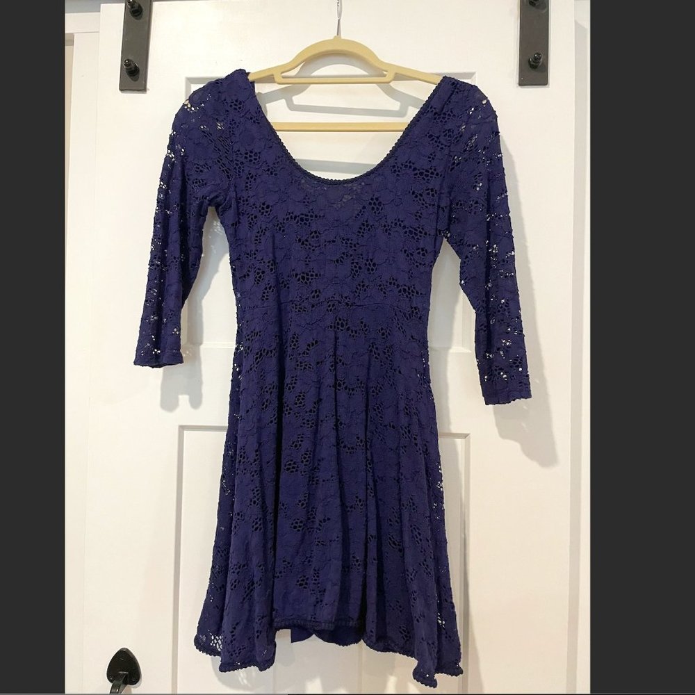 Dark Blue Lace Free People Dress  - XS